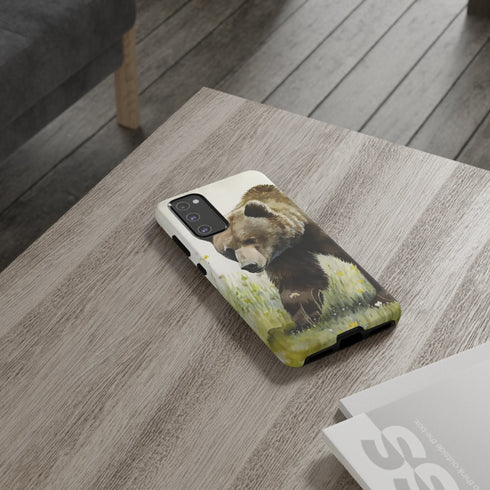 Grizzly Bear in a Field - Impact Resistant Phone Case